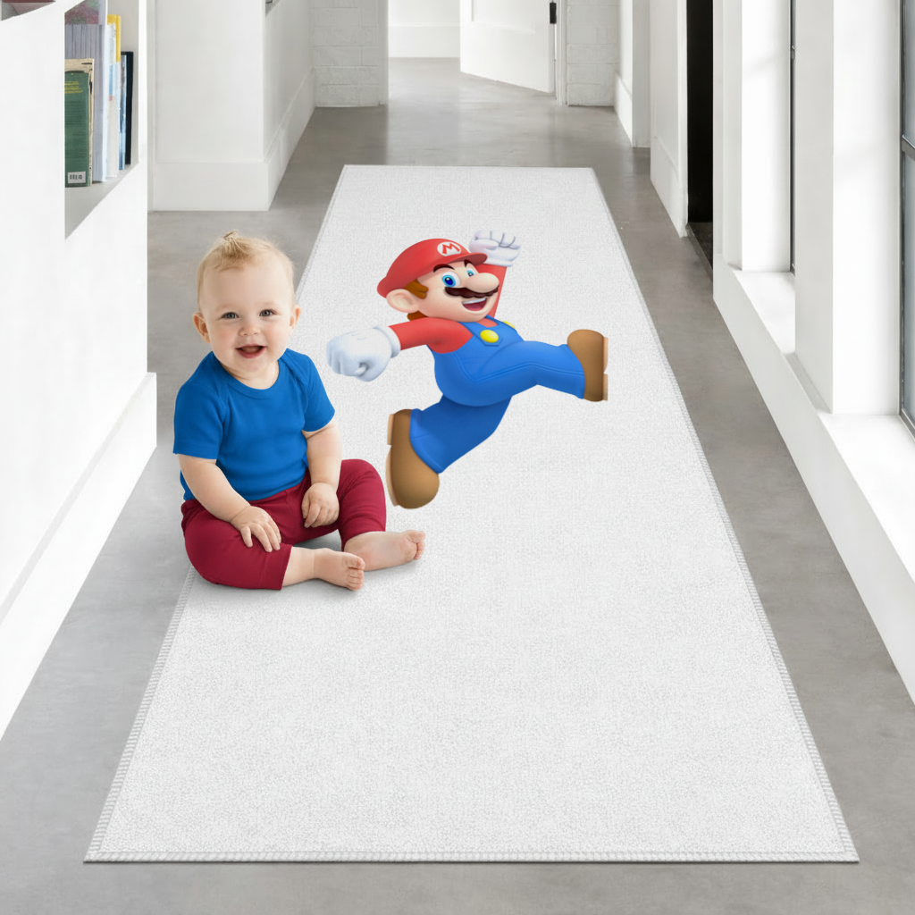 Retro Pixel Hero Design Hallway & Entryway Rug