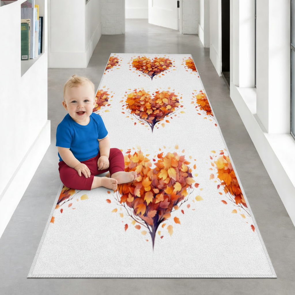 Autumn Leaf Heart Hallway & Entryway Rug