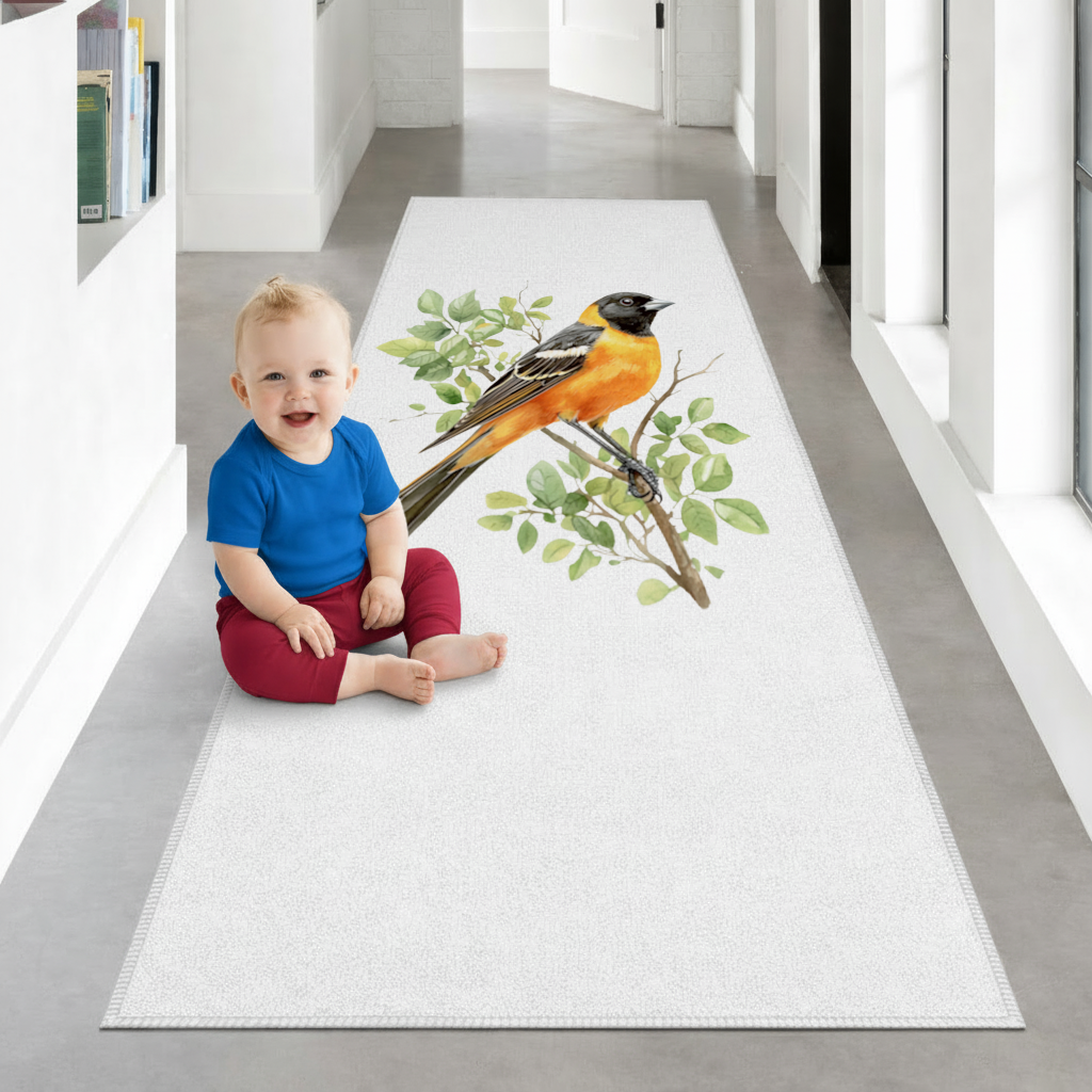 Baltimore Oriole on Branch Hallway & Entryway Rug
