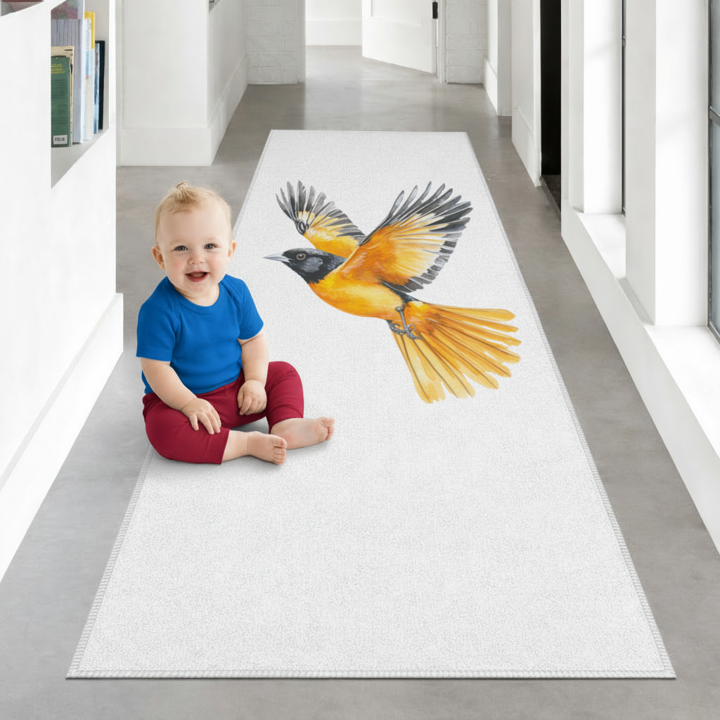 Turuncu Siyah Oryol Kuşu Antre ve Koridor Halısı