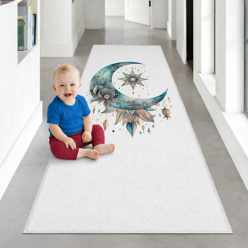 Boho Celestial Sun and Moon Hallway & Entryway Rug