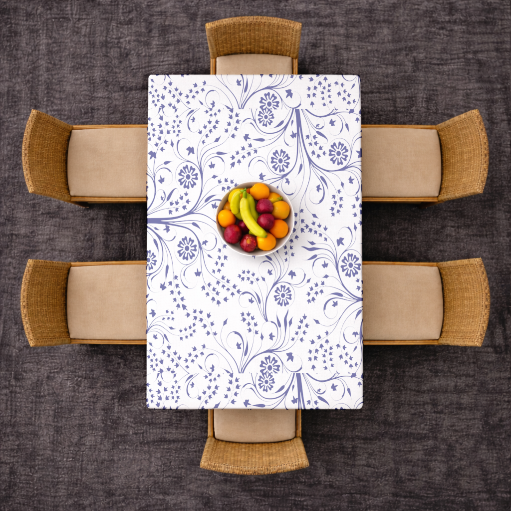 Blue White Vintage Floral Pattern 