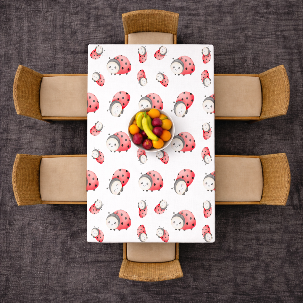 Cute Kawaii Ladybug Pattern Rectangular Tablecloth