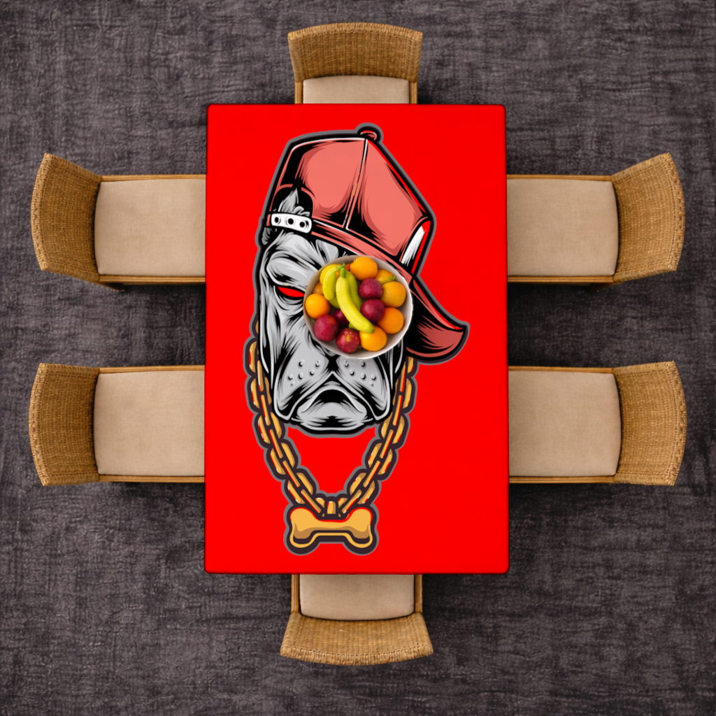 Hip Hop Style Gangster Dog Illustration Rectangular Tablecloth