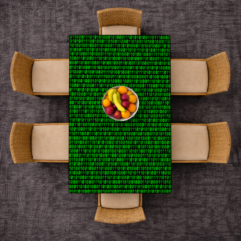 Matrix Style Digital Binary Code Background Rectangular Tablecloth