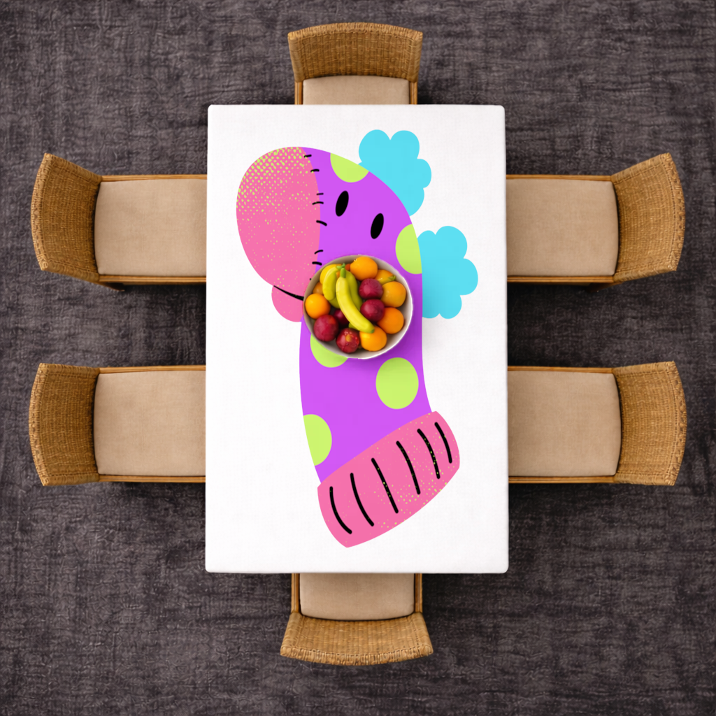 Cute Colorful Dinosaur Illustration Rectangular Tablecloth