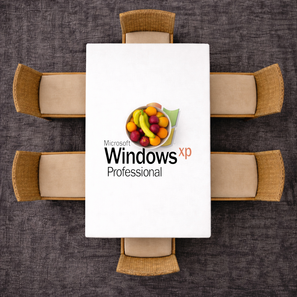 Digital Nostalgia Windows XP Iconic Logo Rectangular Tablecloth