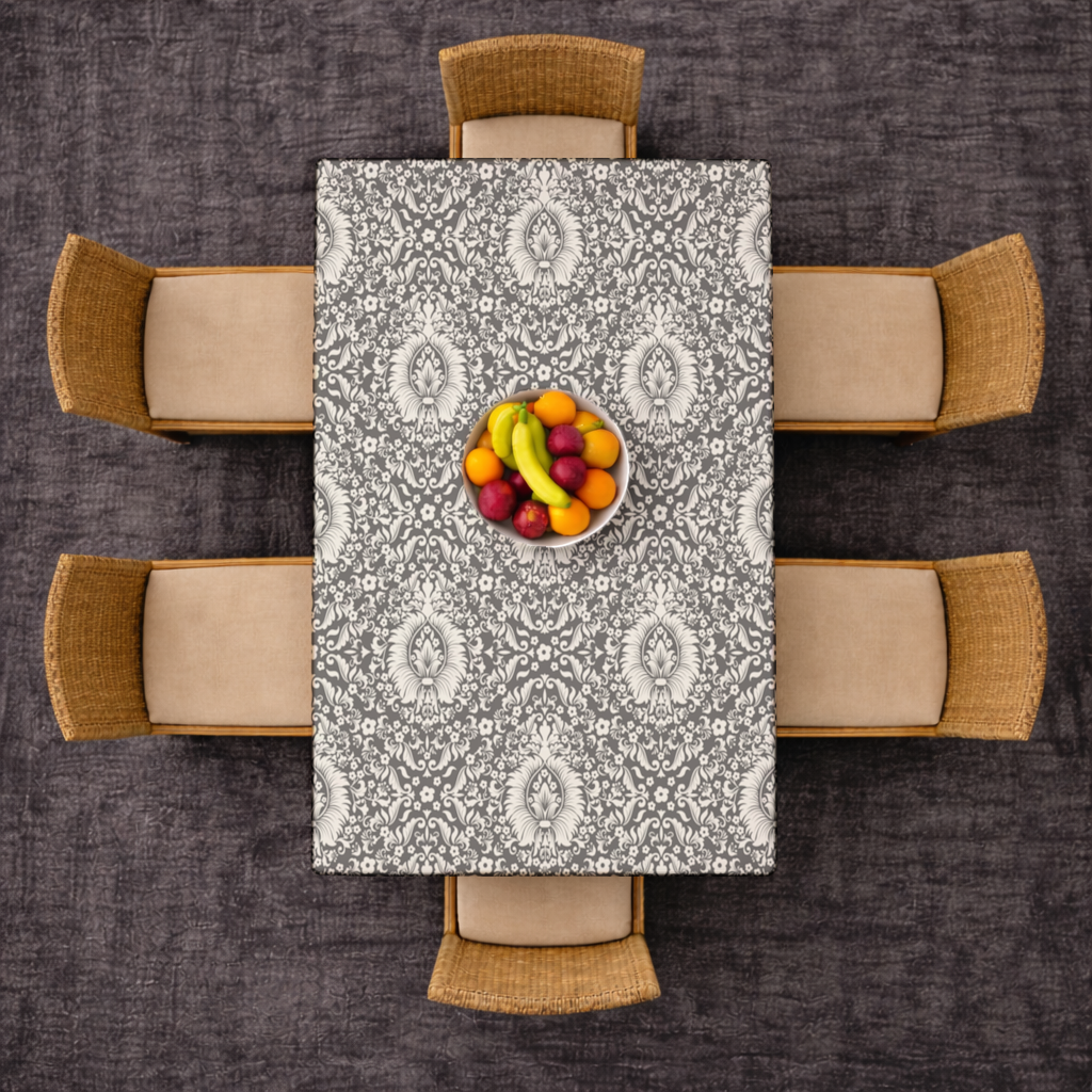 Classic Vintage Damask Floral Pattern Rectangular Tablecloth