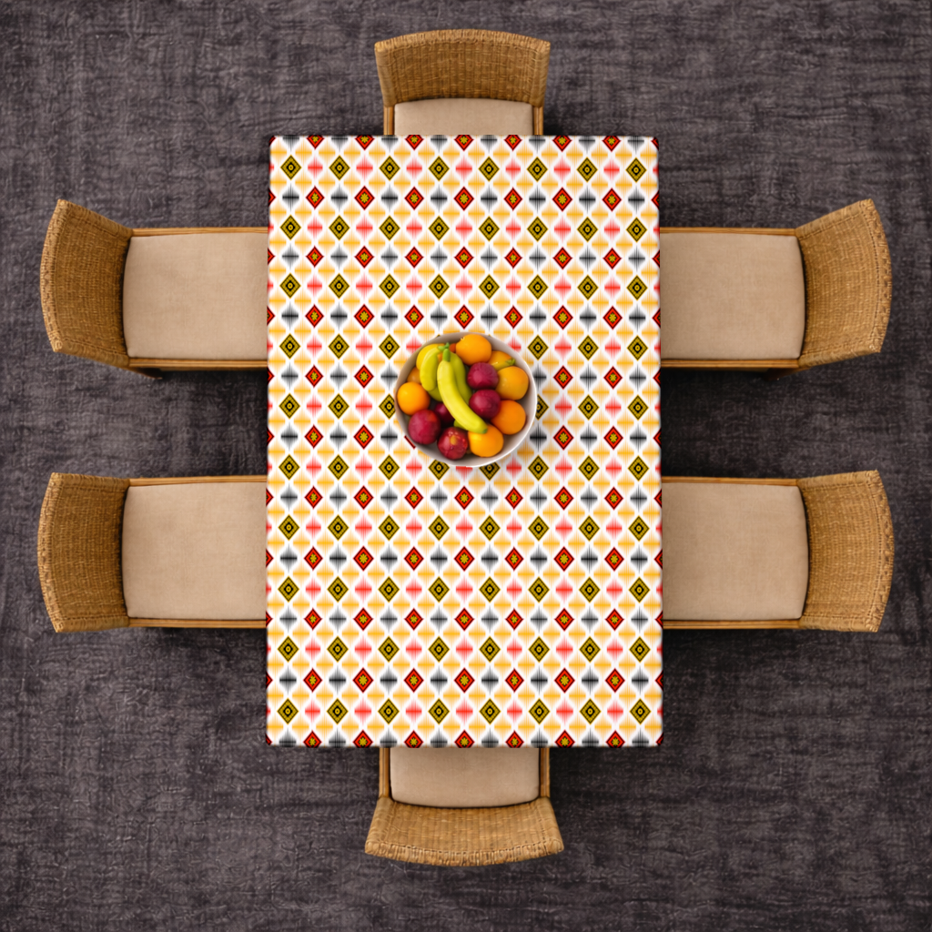 Vibrant Ethnic Geometric Motif Rectangular Tablecloth