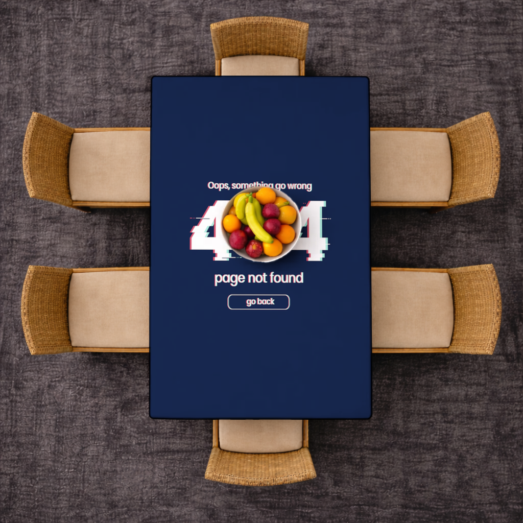 Hata 404 Glitch Tasarımı Masa Örtüsü