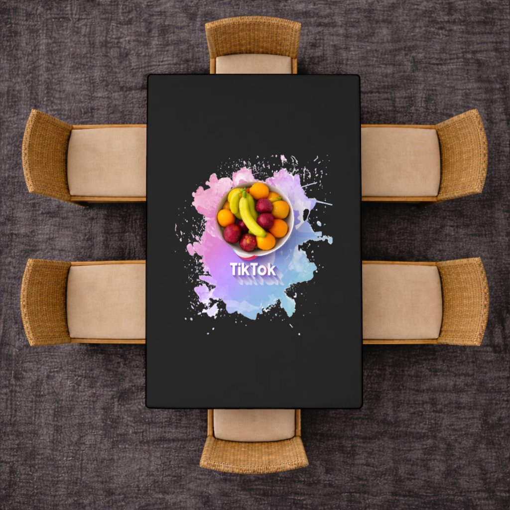TikTok Logo with Watercolor Effect Rectangular Tablecloth