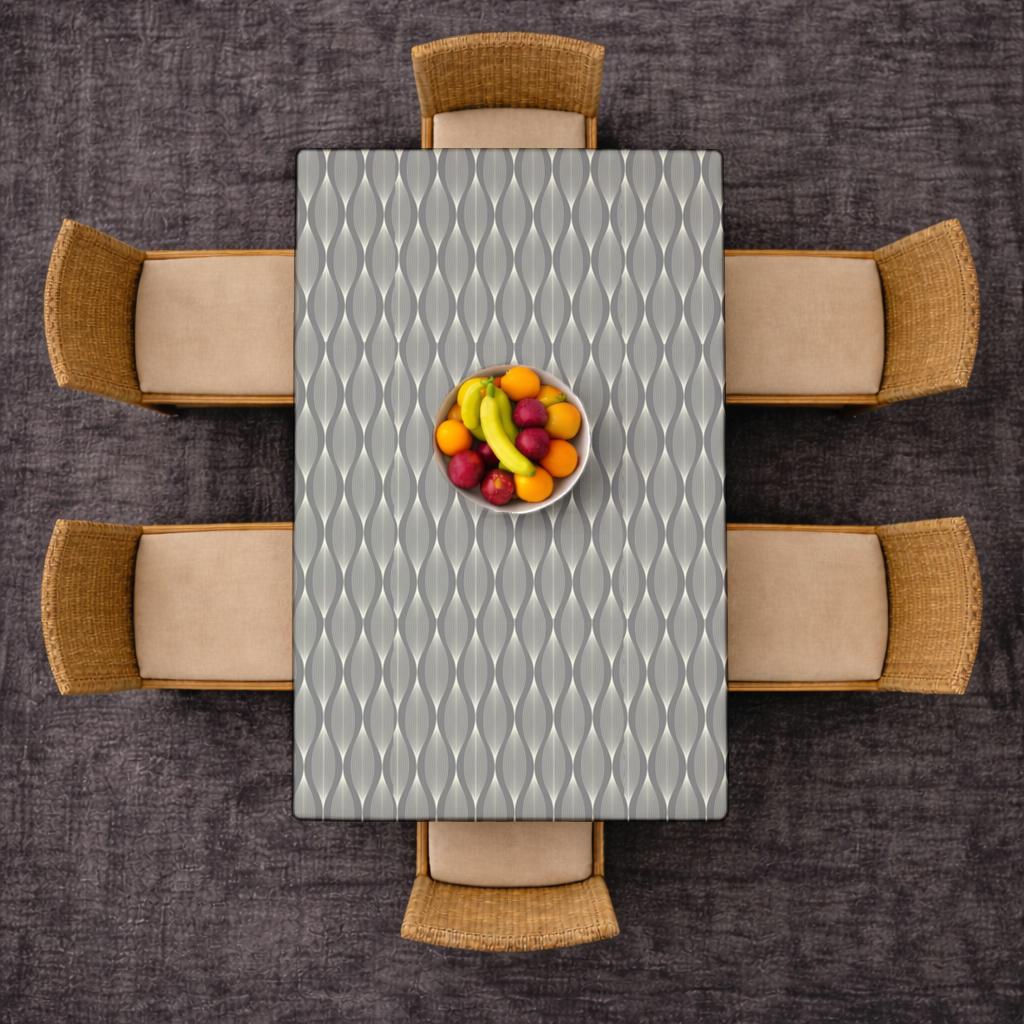 Art Deco Stilinde Geometrik Dalgalı Desen Masa Örtüsü