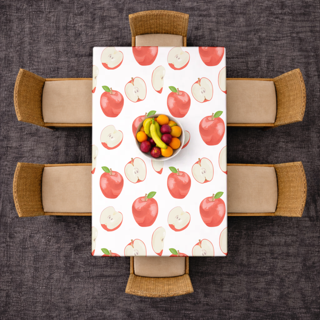 Kırmızı Elma Dilimleri Masa Örtüsü