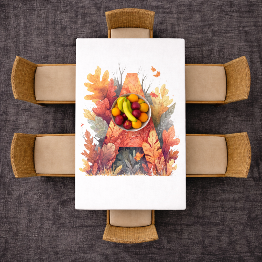 Sonbahar Yapraklı A Harfi Masa Örtüsü