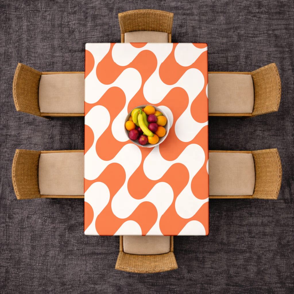 Retro 70s Orange Cream Groovy Curves 
