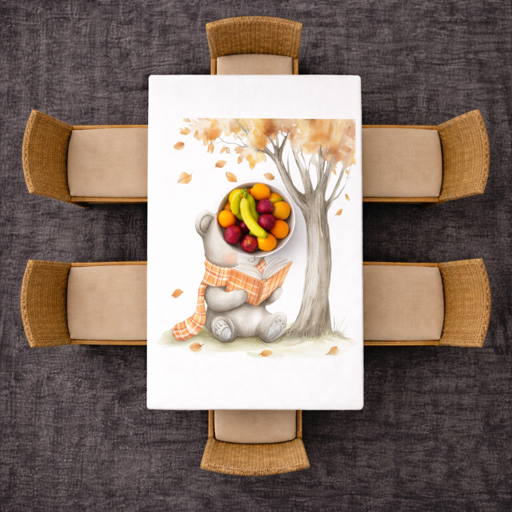 Reading Bear with Orange Scarf 