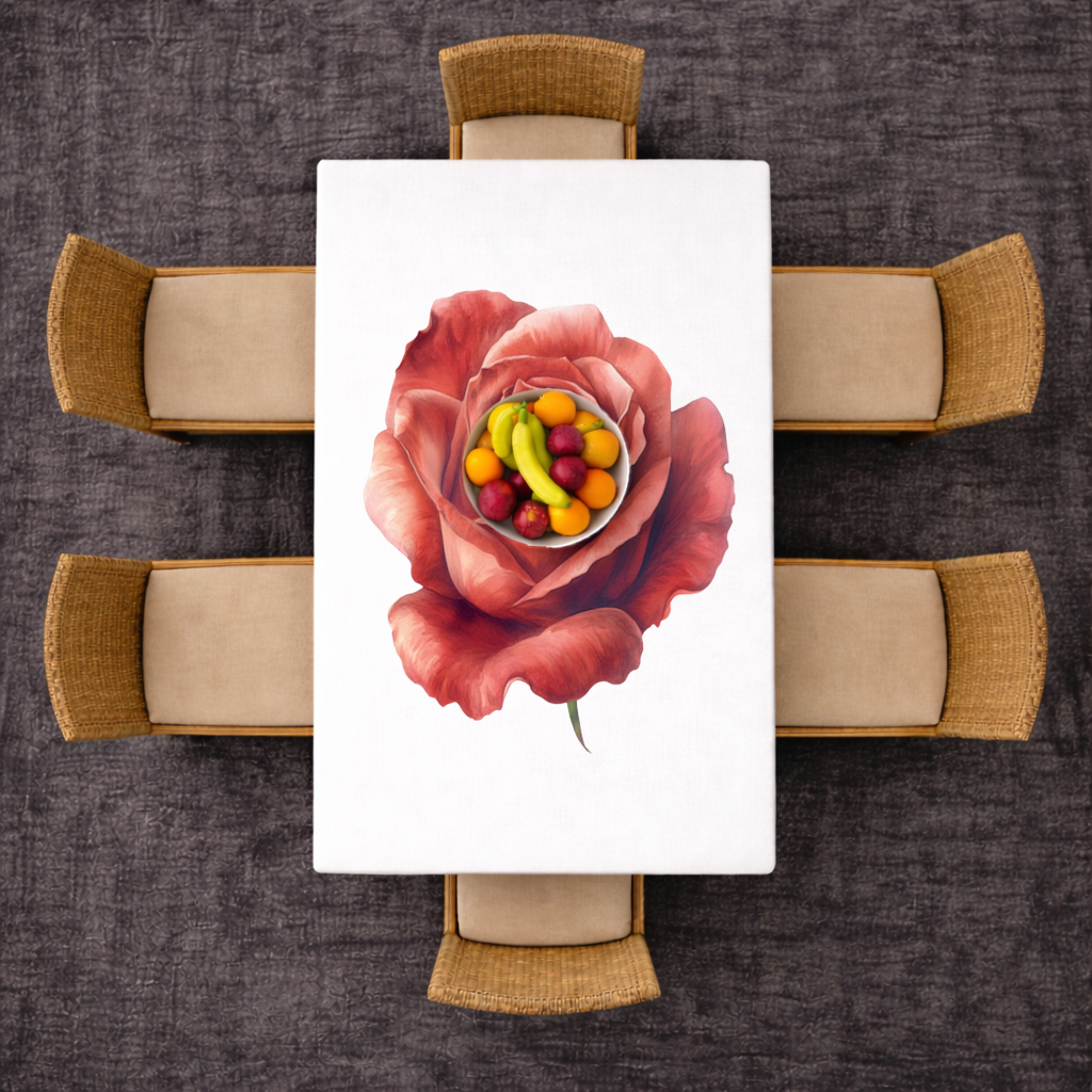 Crimson Red Rose Rectangular Tablecloth