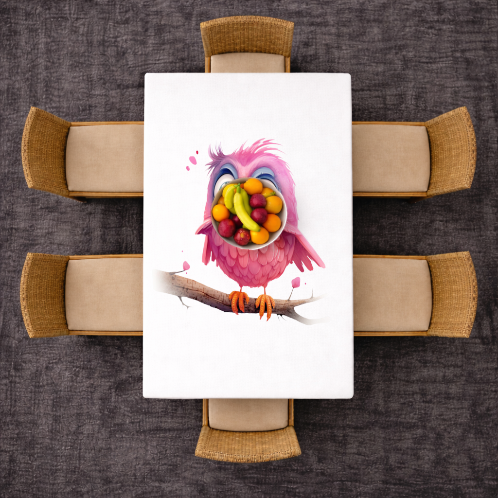 Cute Pink Bird with Large Blue Eyes 