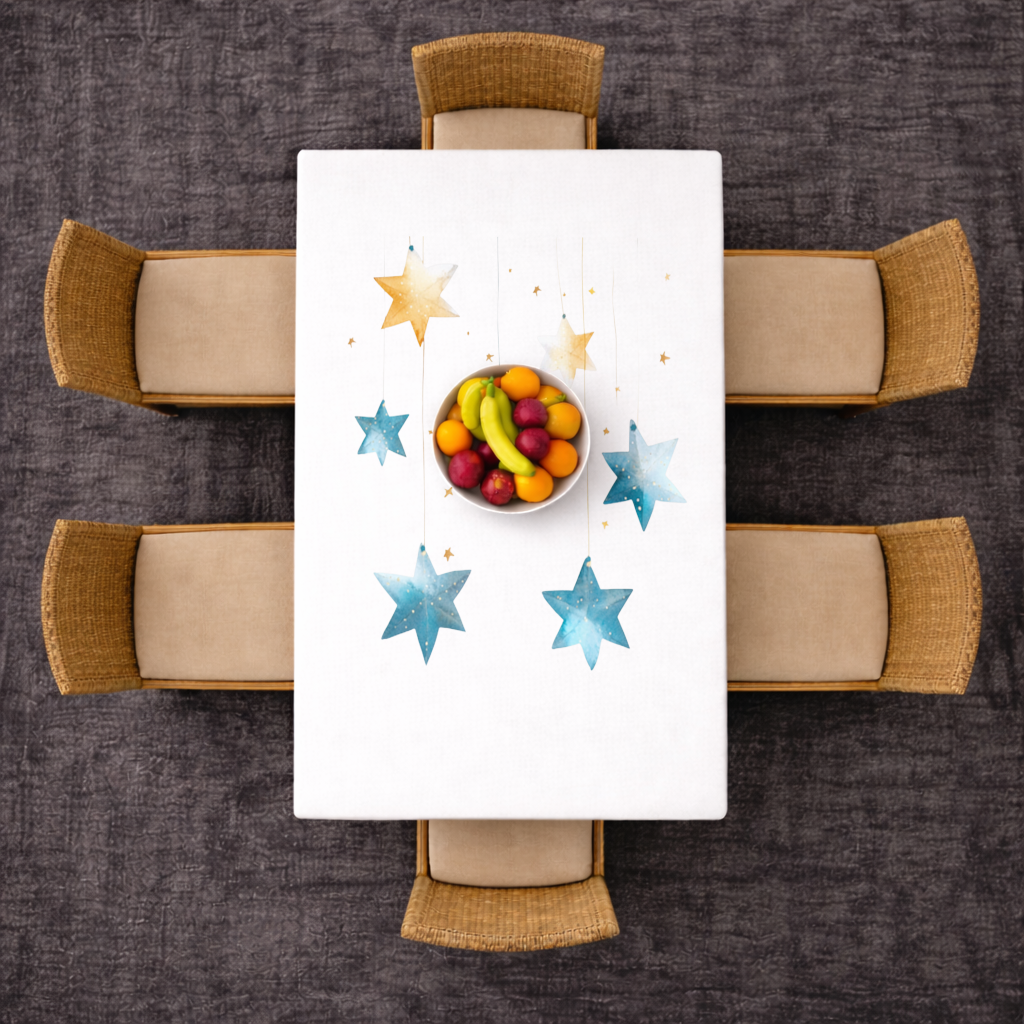 Watercolor Hanging Stars Rectangular Tablecloth