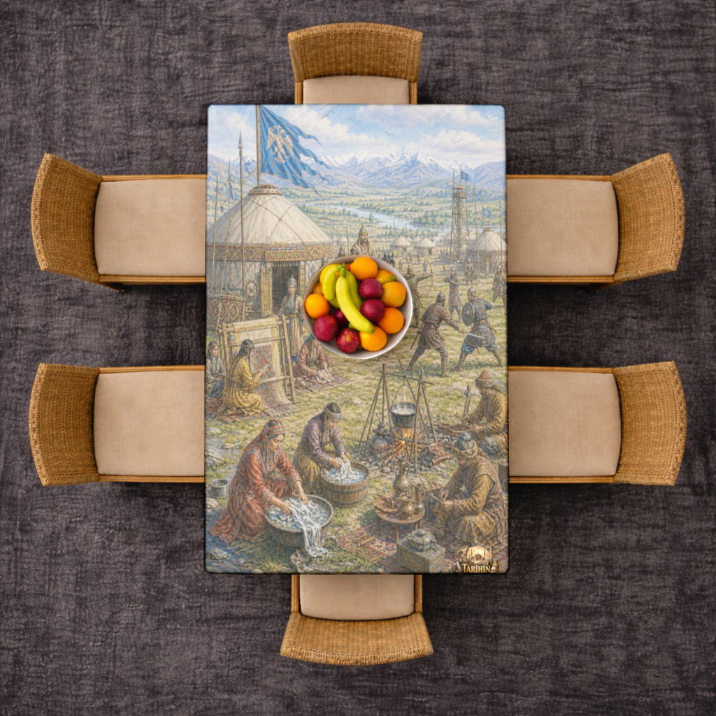 Ancient Steppe Heritage Historic Turkish Camp Scene Art 