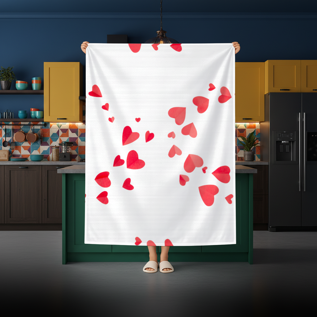 Red Hearts Frame Design Rectangular Tablecloth