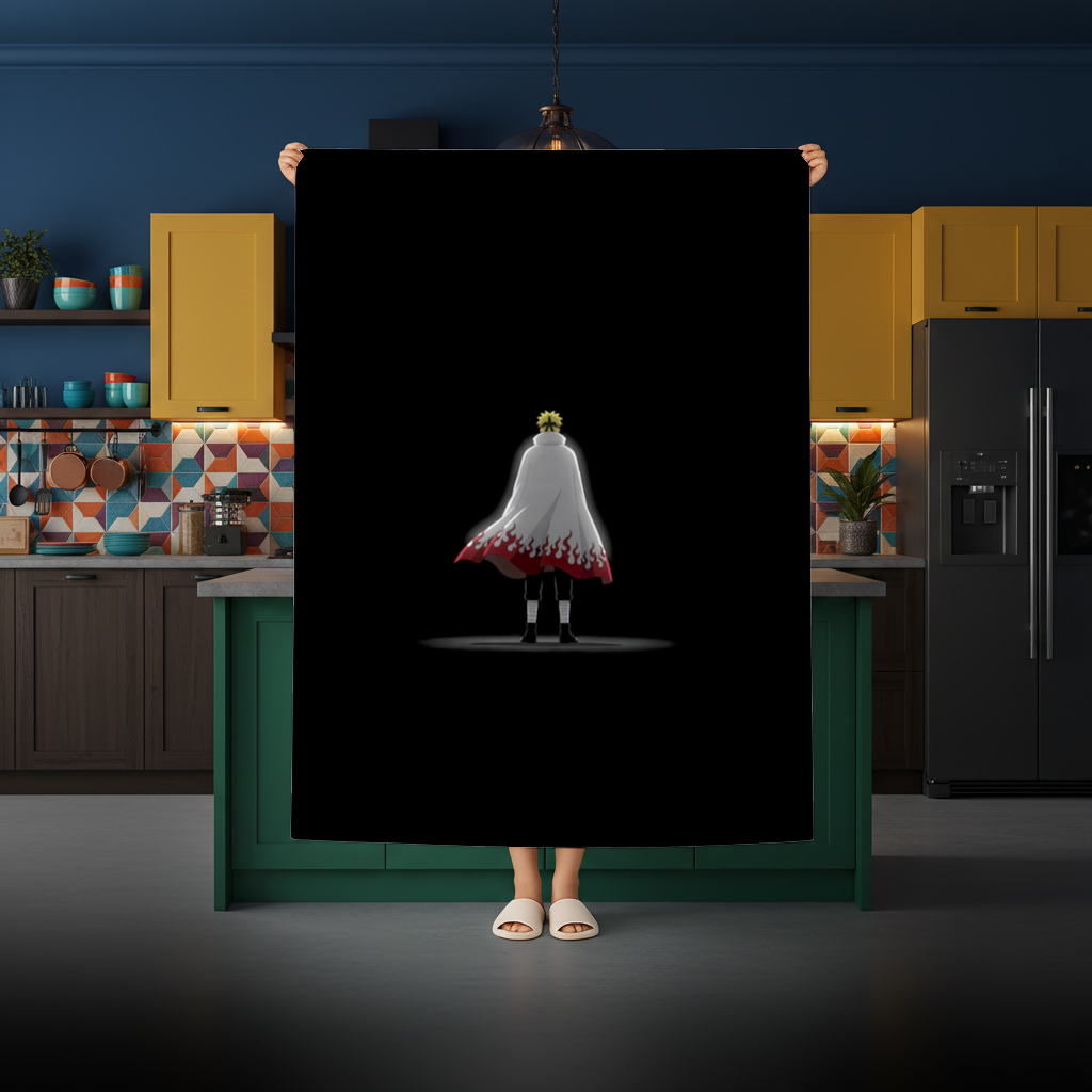 Power from Darkness Naruto Uzumaki Hokage Silhouette Rectangular Tablecloth