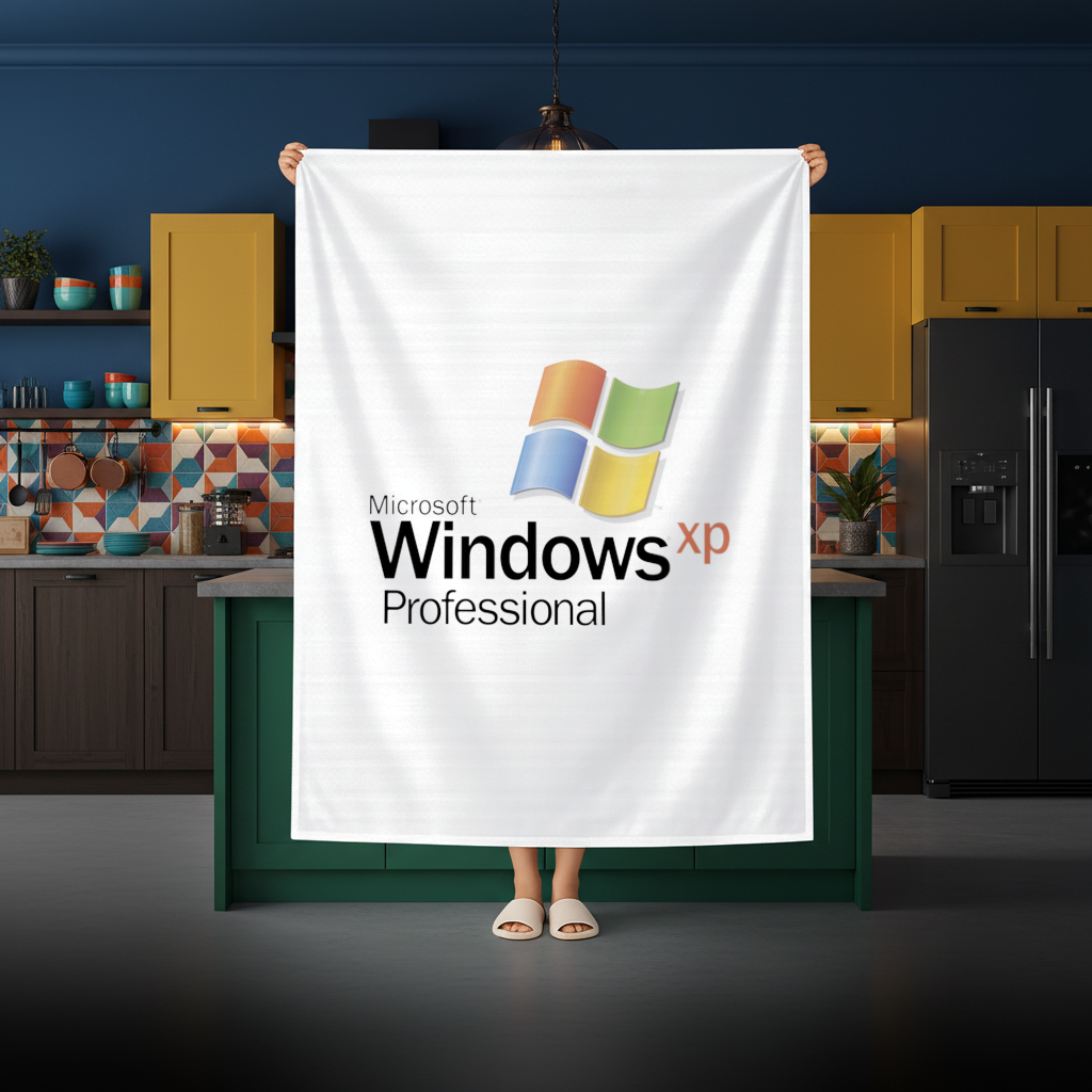 Dijital Nostalji İkonik Windows XP Logosu Masa Örtüsü