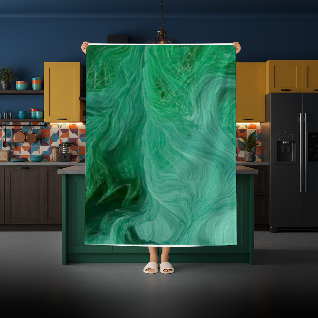 Black and green marbling Rectangular Tablecloth