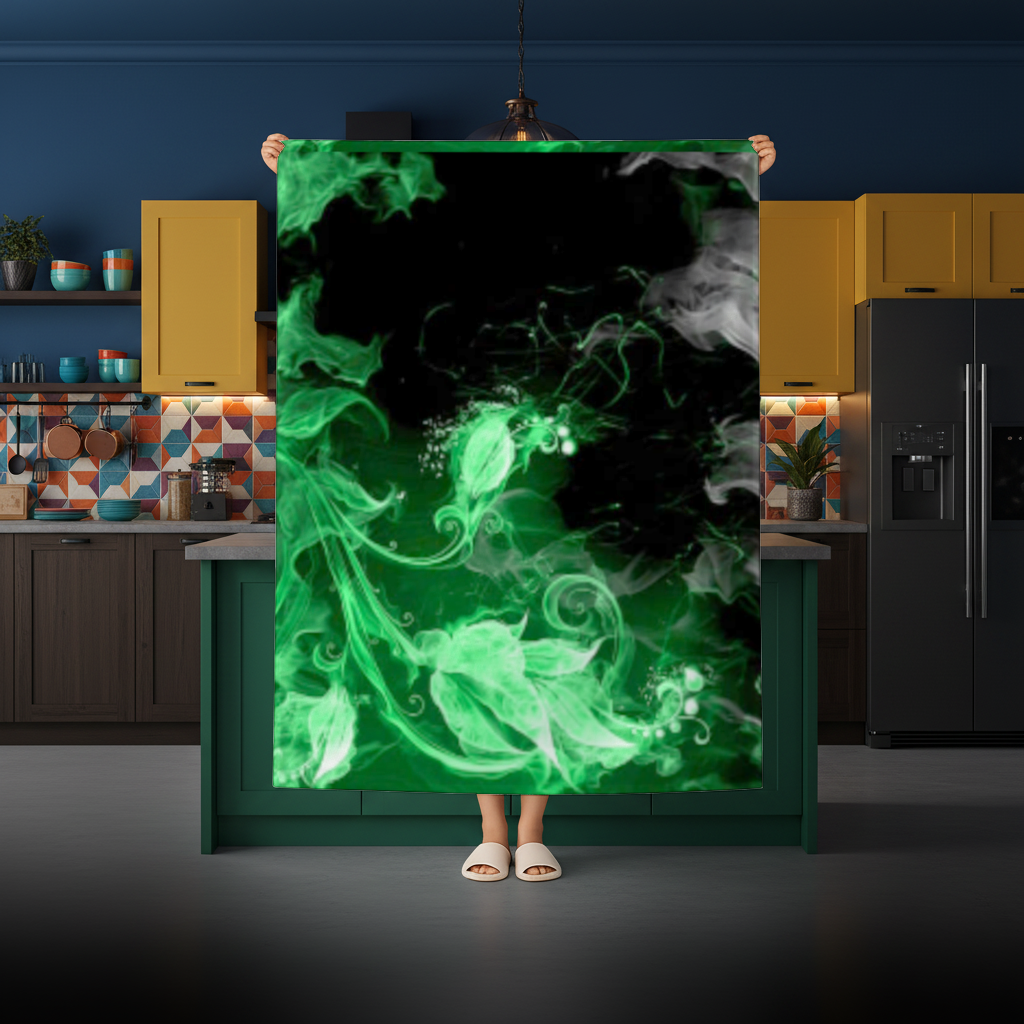 Green and black smokes Rectangular Tablecloth