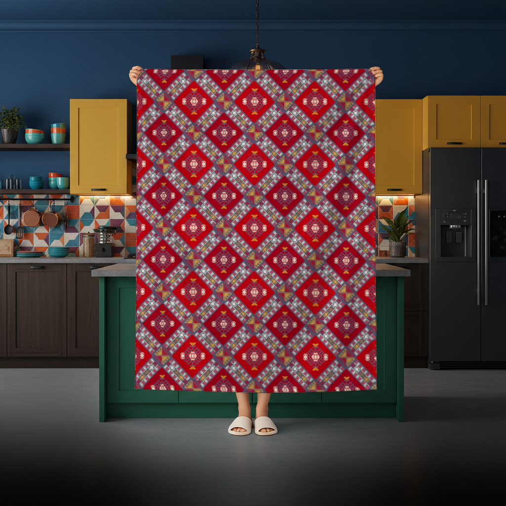 Traditional Kilim Pattern Motif Rectangular Tablecloth