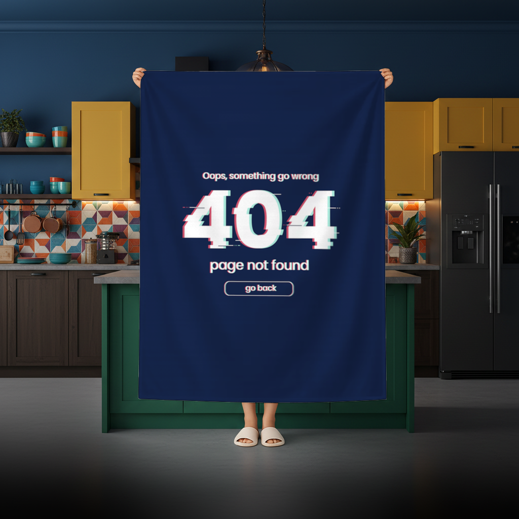 Hata 404 Glitch Tasarımı Masa Örtüsü