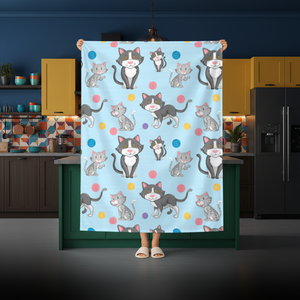 cat repeat pattern Rectangular Tablecloth