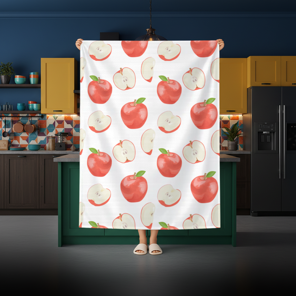 Red Apple Slices Rectangular Tablecloth