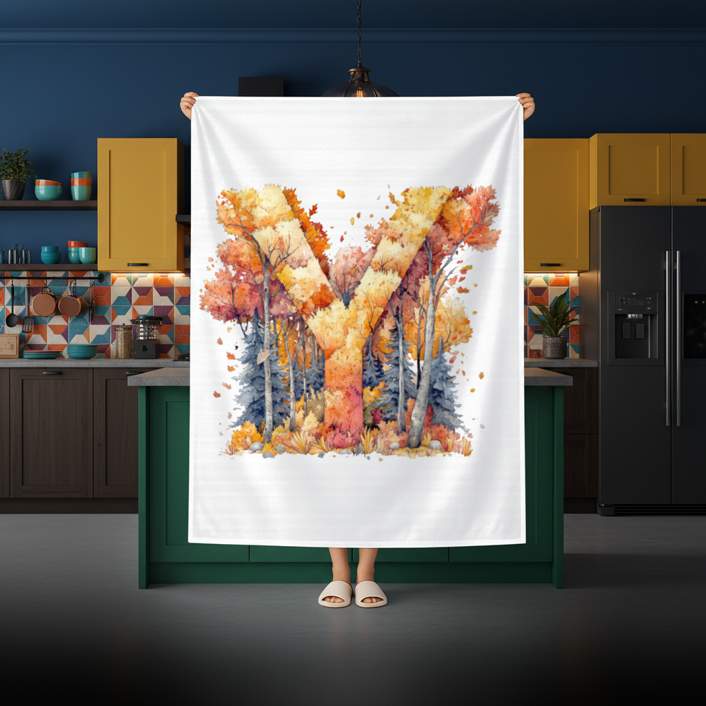 Autumn Forest Letter Y Rectangular Tablecloth