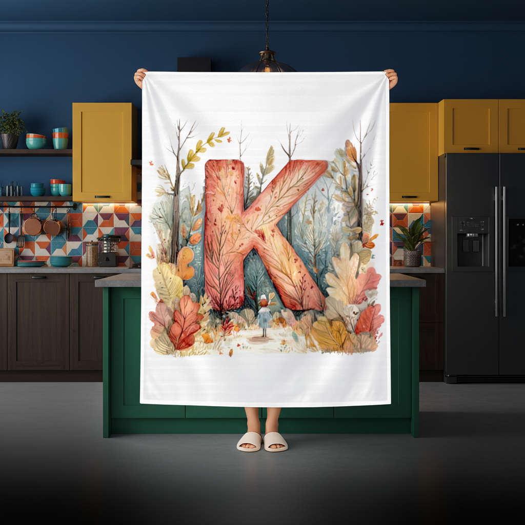 Autumn Forest Letter K Rectangular Tablecloth