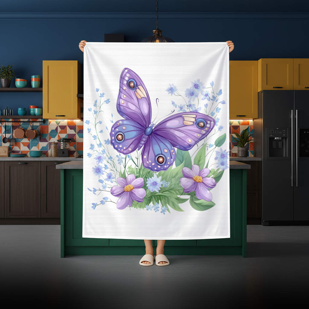 Cottagecore Purple Butterfly Floral