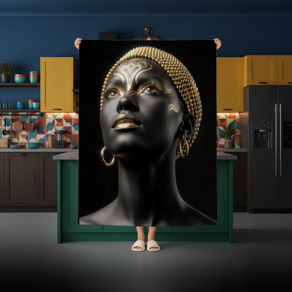 Gold Afrofuturistic Black Woman 