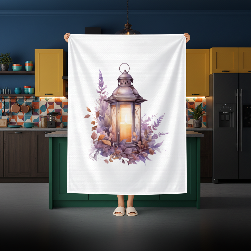 Cottagecore Lavender and Leaves Lantern 