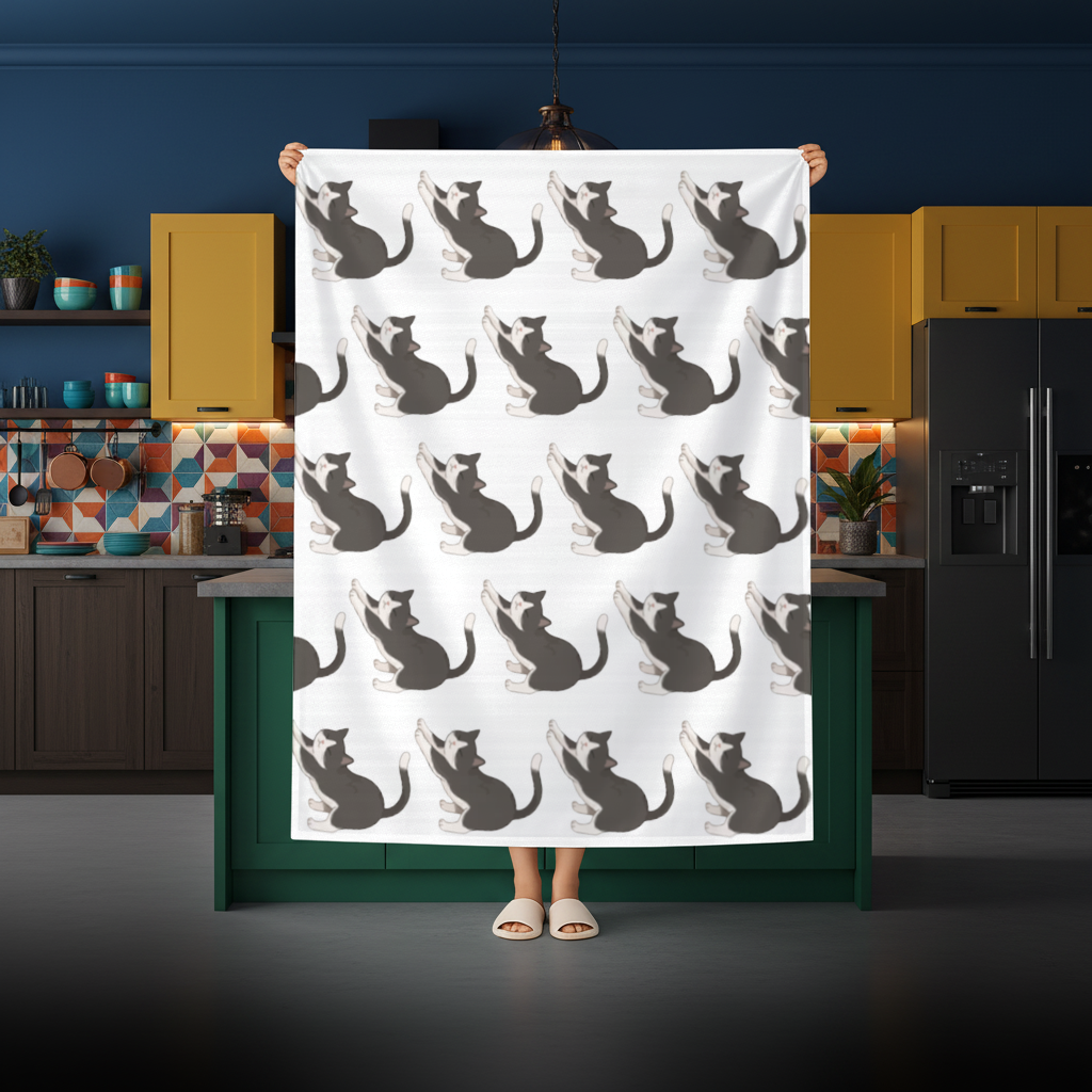 Esneyen Smokin Kedi Masa Örtüsü