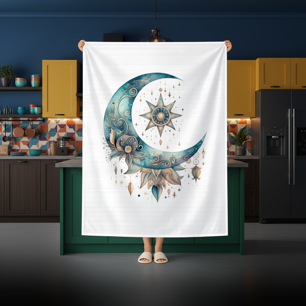 Boho Celestial Sun and Moon Rectangular Tablecloth
