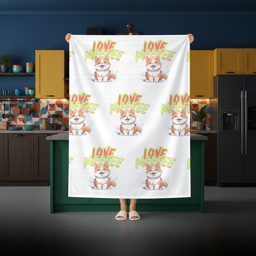 Cute Orange Cat Love Me Rectangular Tablecloth