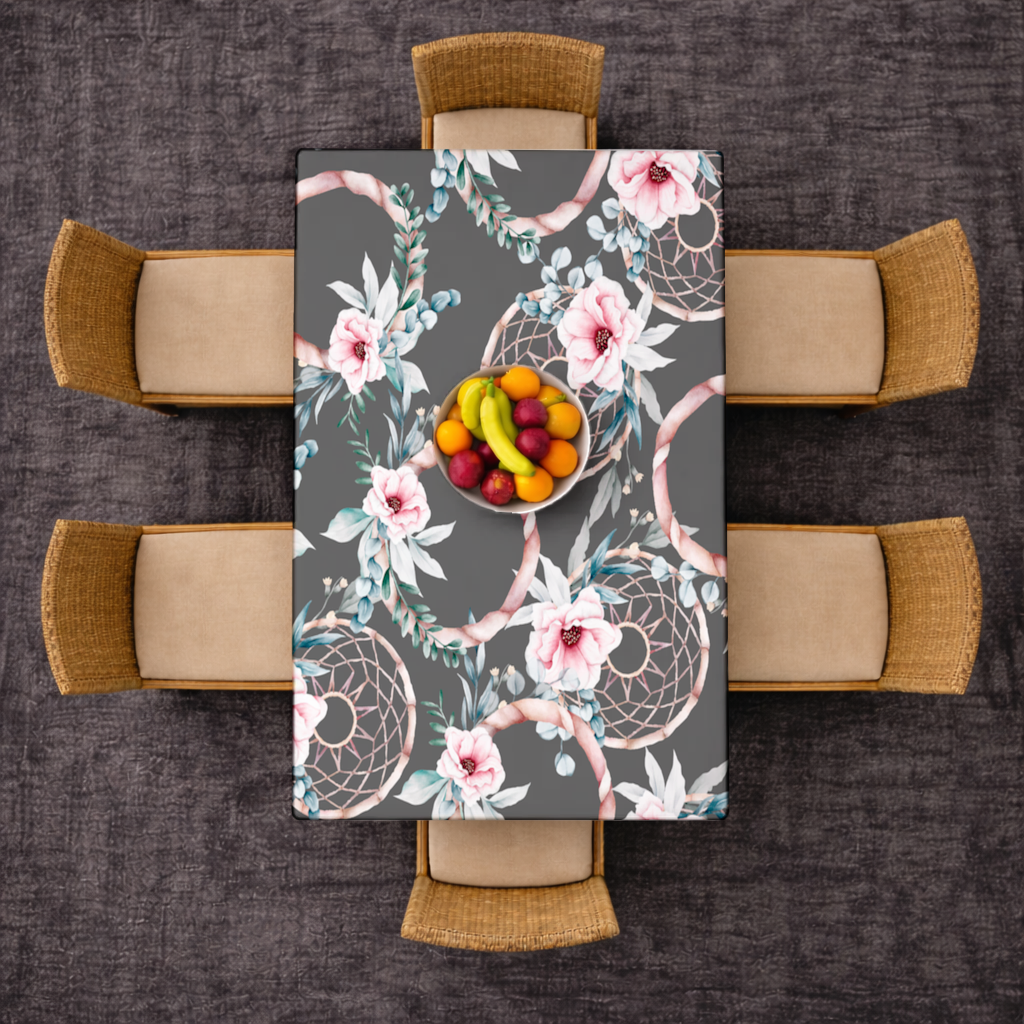 Boho Floral Dreamcatcher Pattern Rectangular Tablecloth