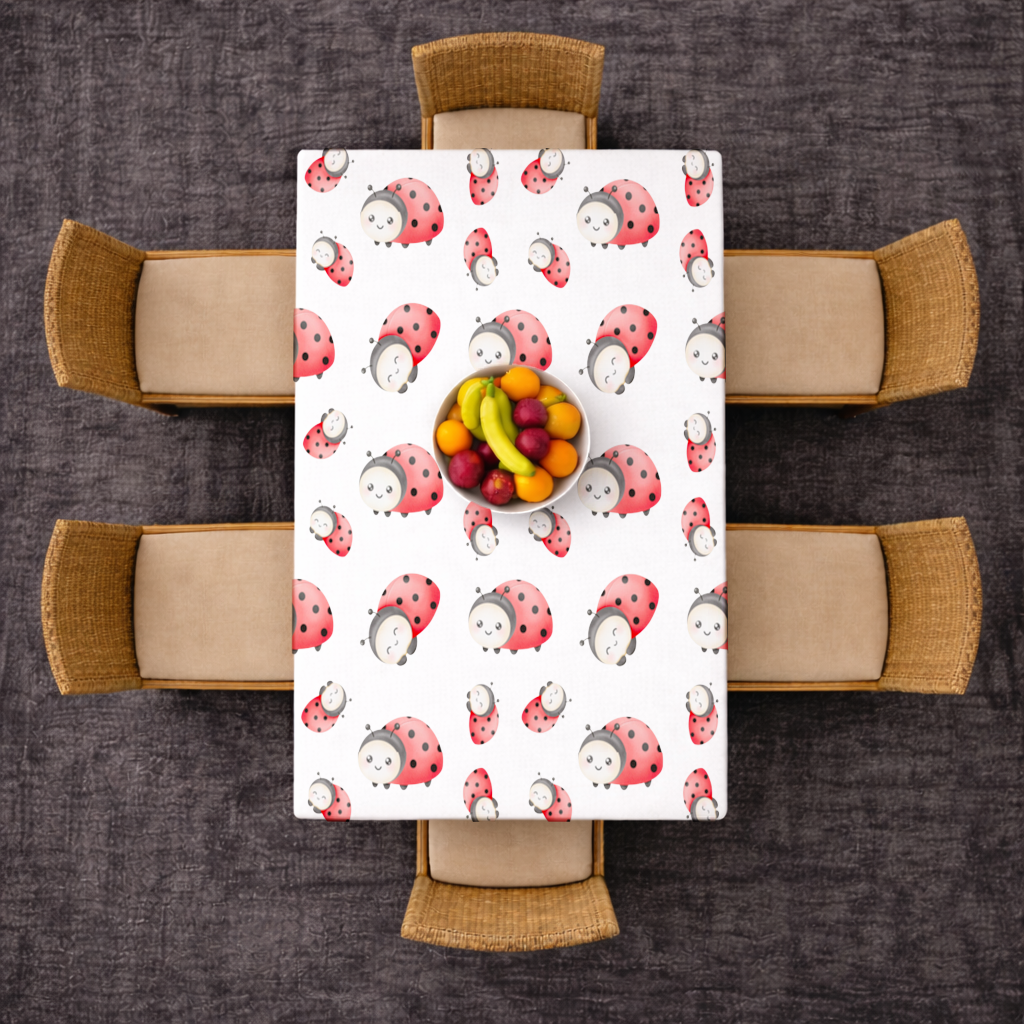 Cute Kawaii Ladybug Pattern Rectangular Tablecloth