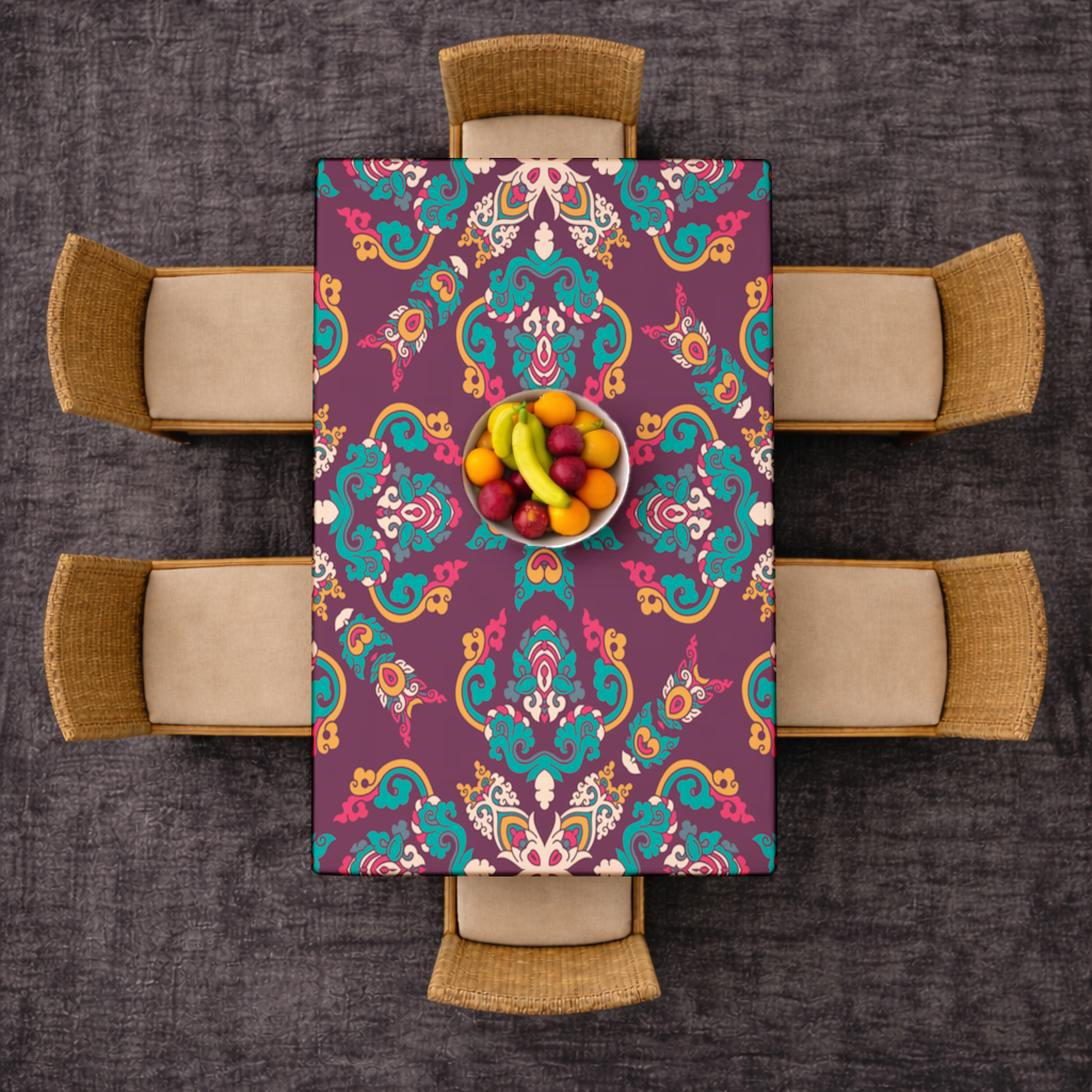 Colorful Ottoman Inspired Mandala Pattern Rectangular Tablecloth
