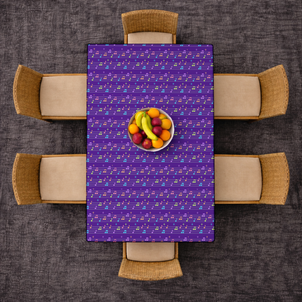Colorful Music Notes and Modern Rhythm Seamless Pattern Rectangular Tablecloth