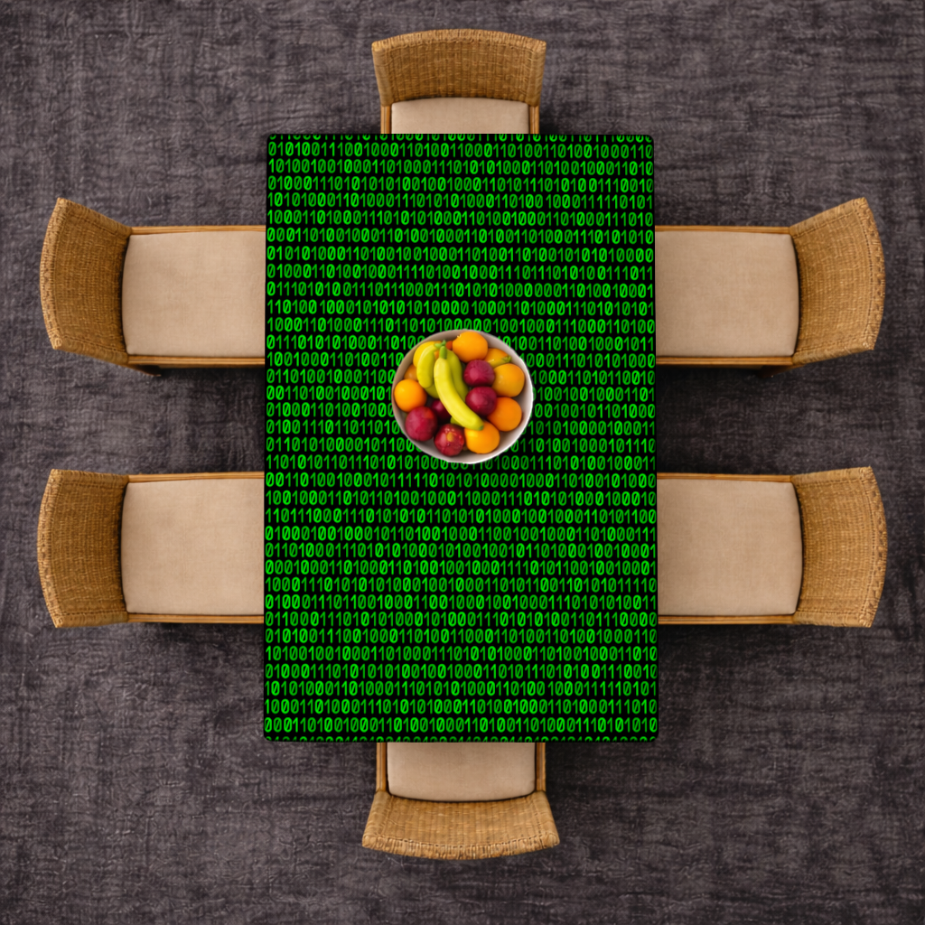Matrix Style Digital Binary Code Background Rectangular Tablecloth
