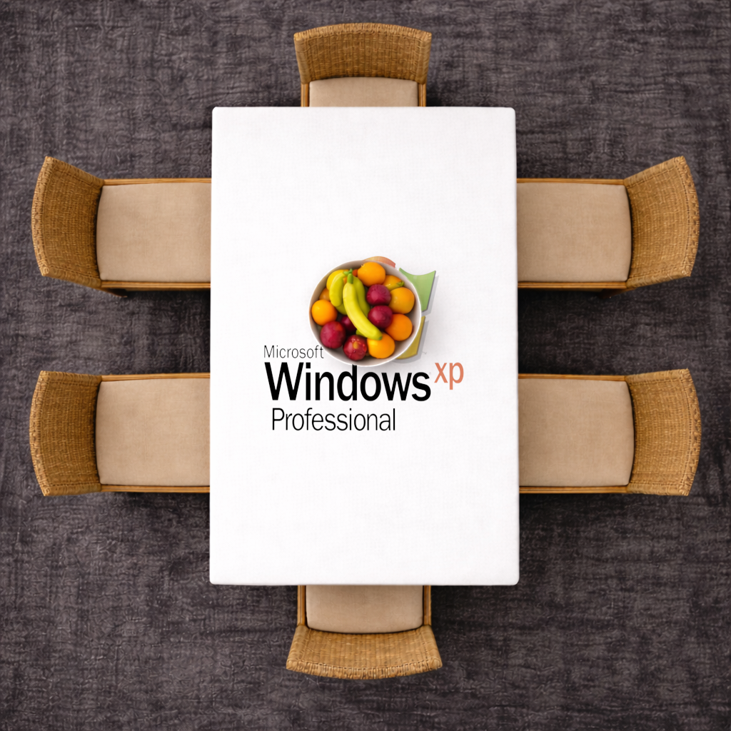 Digital Nostalgia Windows XP Iconic Logo Rectangular Tablecloth