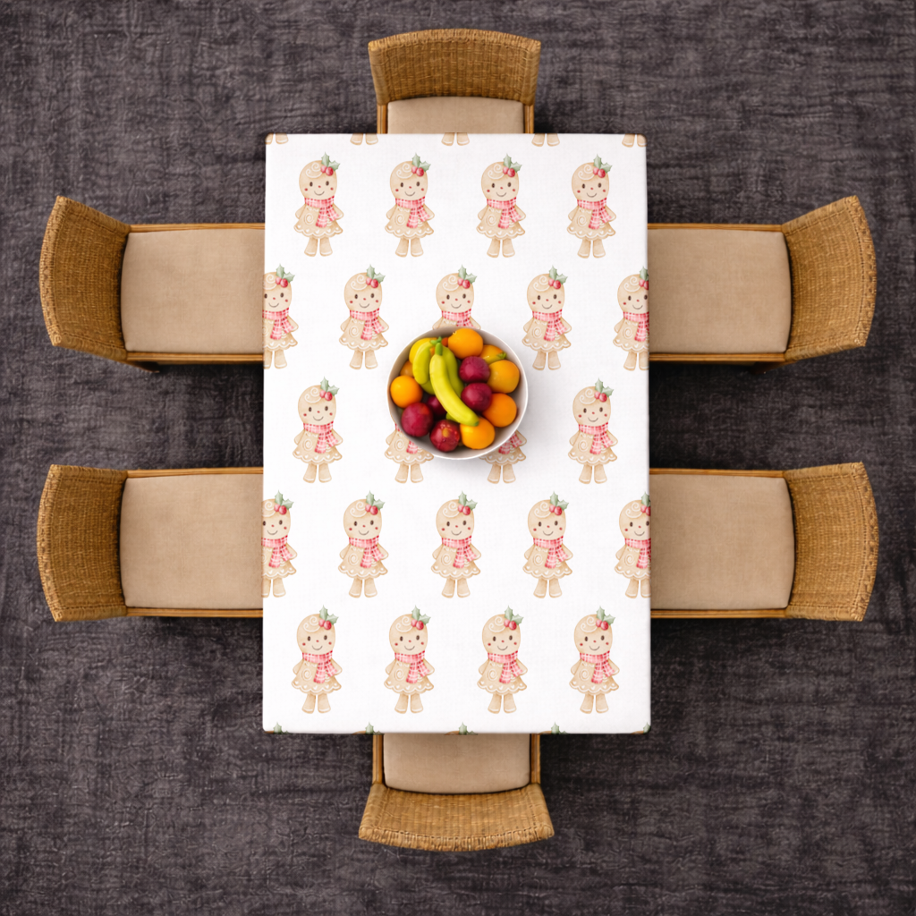 Cute Gingerbread Cookie Character Rectangular Tablecloth
