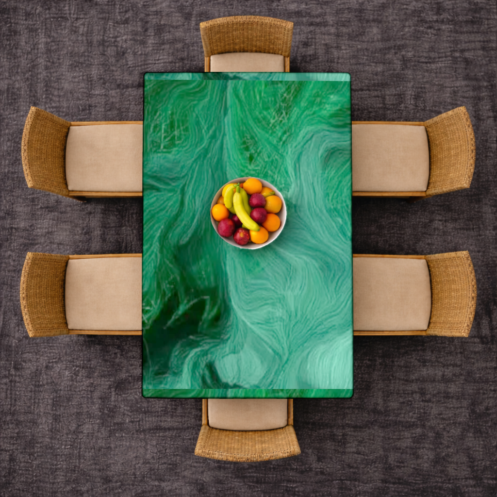 Black and green marbling Rectangular Tablecloth