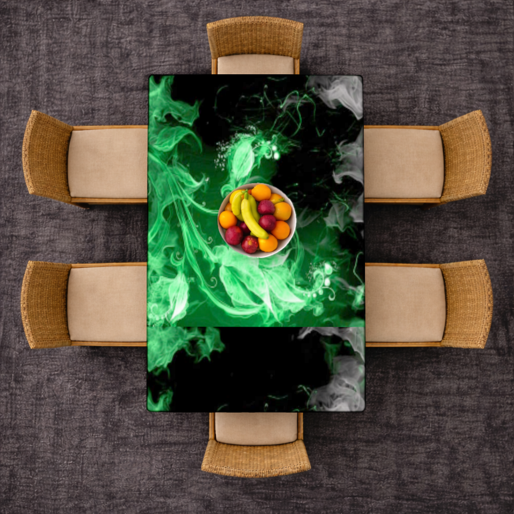 Green and black smokes Rectangular Tablecloth